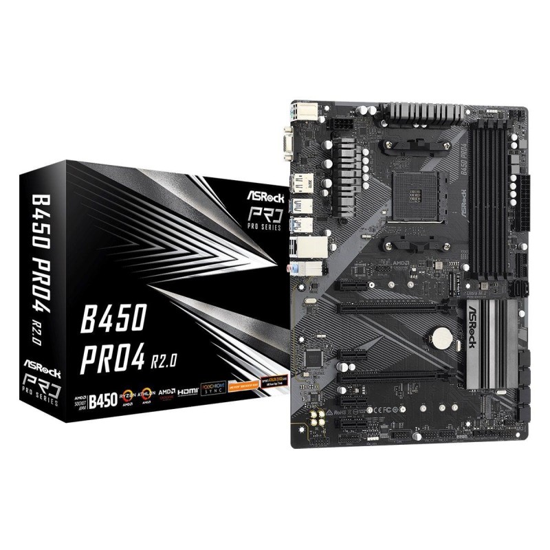 Płyta ASRock B450 Pro4 R2.0 /AMD B450/DDR4/SATA3/M.2/U... | PartsPC.pl