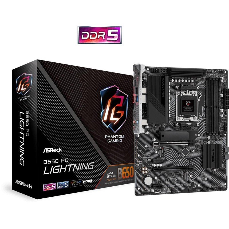 Płyta ASrock B650 PG Lightning /AMD B650/DDR5/SATA3/M.2/PCIe4.0/AM5/ATX