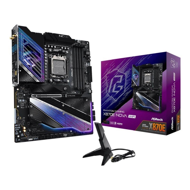 Płyta ASrock X870E NOVA WIFI /AMD X870/DDR5/SATA3/M.2/USB4/P… | PartsPC.pl