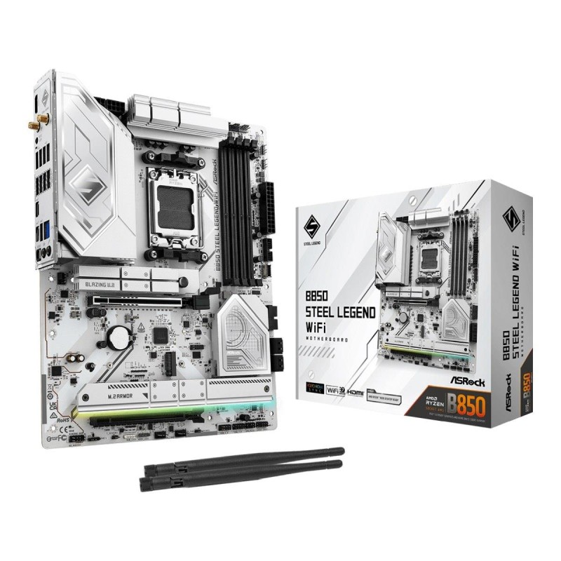 ASRock Płyta główna B850 Steel Legend WiFi AM5 4DDR5 ATX | PartsPC.pl