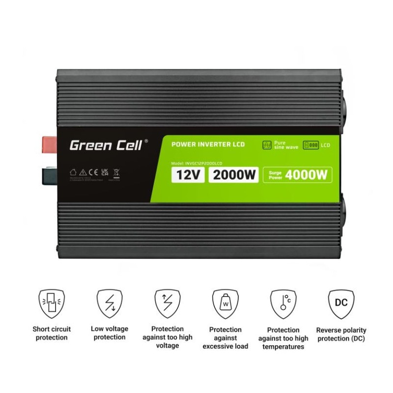 Przetwornica LCD 12V 2000W/4000W Czysty sinus z wywietlacze… | PartsPC.pl