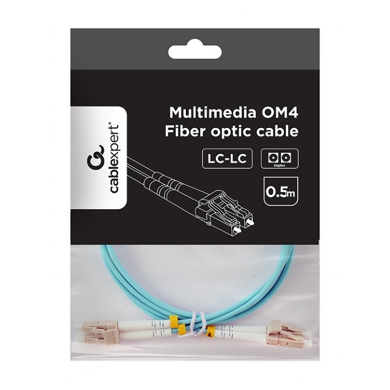 Kabel światłowodowy wielomodowy duplex OM4 50/125,LC/LC,30m | PartsPC.pl