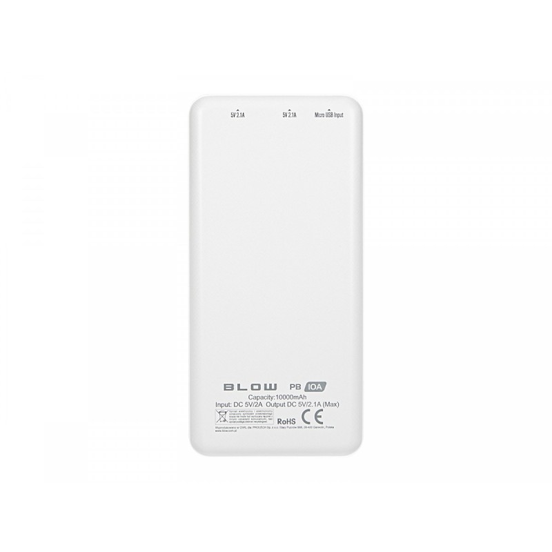 Power Bank PB10A 10000mAh Biały | PartsPC.pl