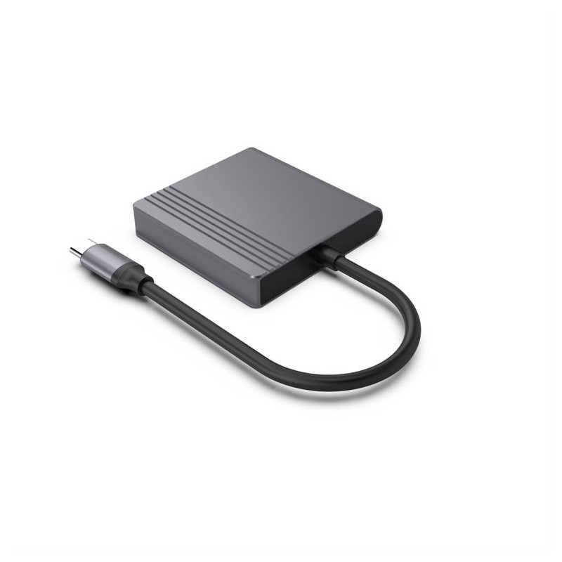 Adapter USB-C do HDMI + DP, 4K 60Hz, czarny | PartsPC.pl