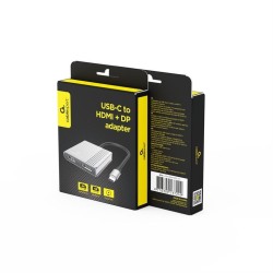 Adapter USB-C do HDMI + DP, 4K 60Hz, czarny | PartsPC.pl
