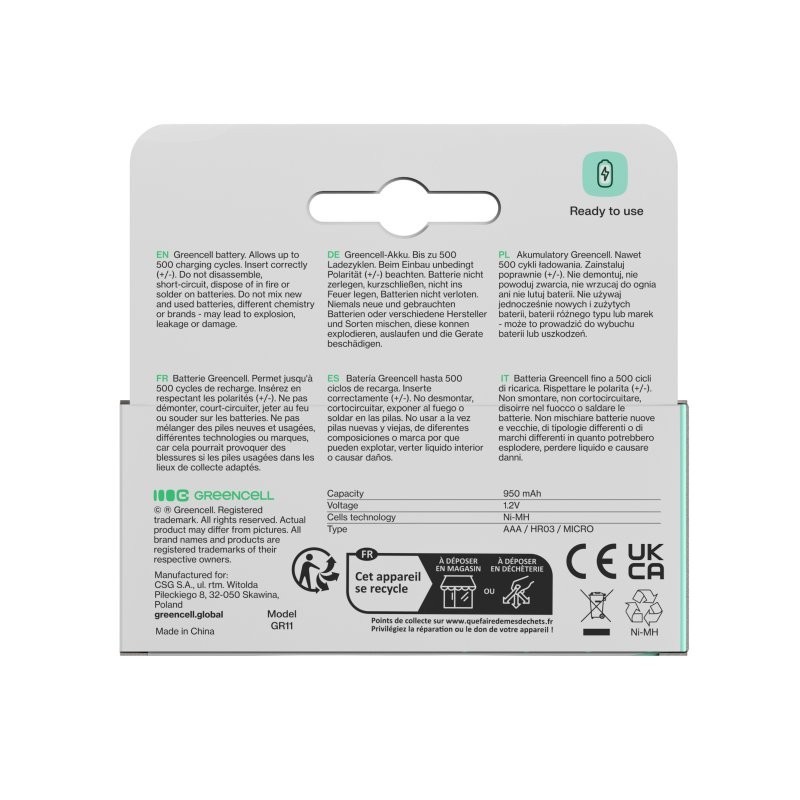 Akumulatorki paluszki 8xAAA HR03 950mAh | PartsPC.pl