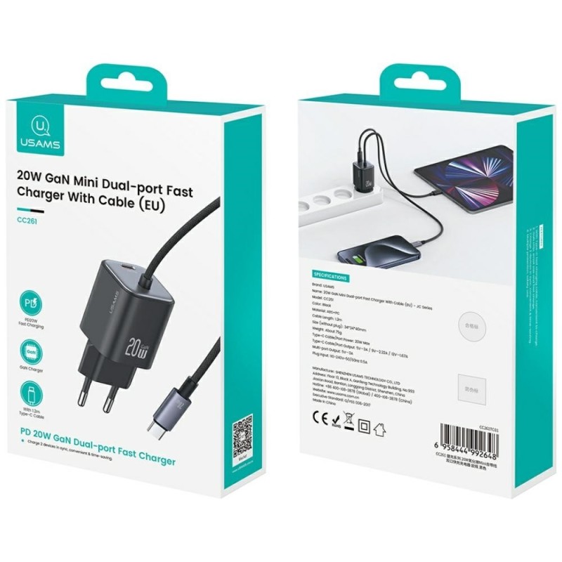 Ładowarka sieciowa JC Series CC261 20W GaN Fast Charger wbud… | PartsPC.pl