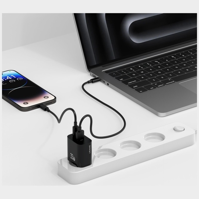 Ładowarka sieciowa T65 33W Fast Charging 1xUSB-C 1xUSB-A cza… | PartsPC.pl