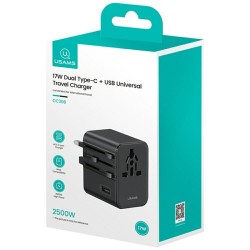 Ładowarka travel adapter 17W CC308 USB-C + USB-A 4w1 US/AU/E… | PartsPC.pl