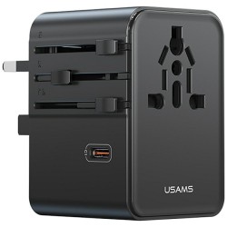 Ładowarka Travel Adapter 70W US/AU/EU/UK 3xUSB-C 4w1 czarny | PartsPC.pl