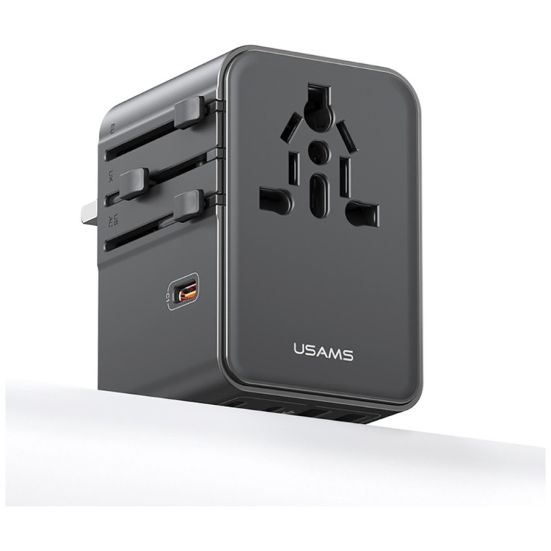 Ładowarka Travel Adapter 70W US/AU/EU/UK 3xUSB-C 4w1 czarny | PartsPC.pl