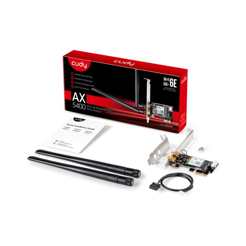CUDY WE3000 | karta sieciowa, adapter Wi-Fi 6, 2,4GHz/5GHz, PCI Express