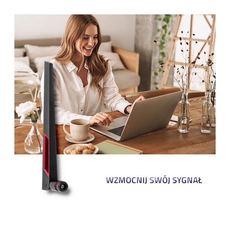 Antena Wi-Fi Qoltec 2.4/5GHz dookólna | 5dBi | PartsPC.pl