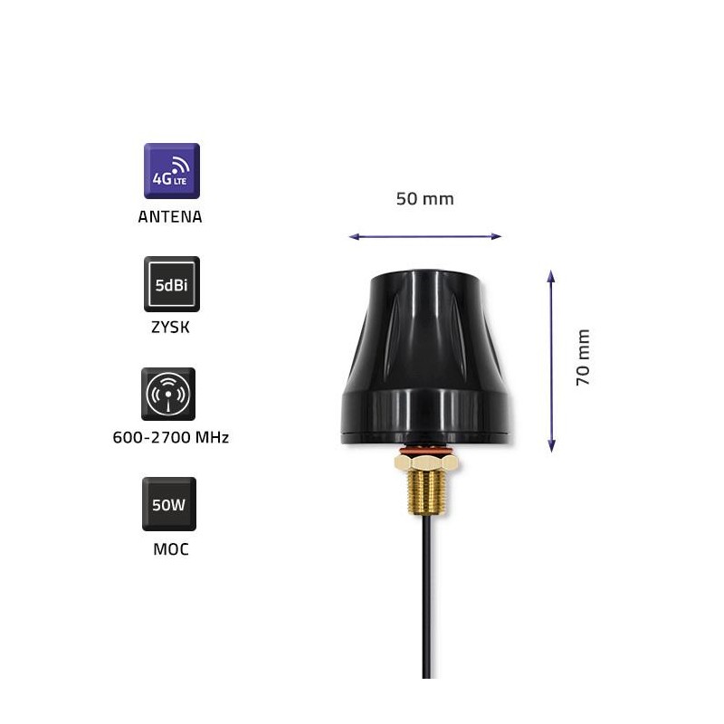 Antena 4G LTE Qoltec dookólna DUAL | 5dBi | Zewnętrzna | PartsPC.pl