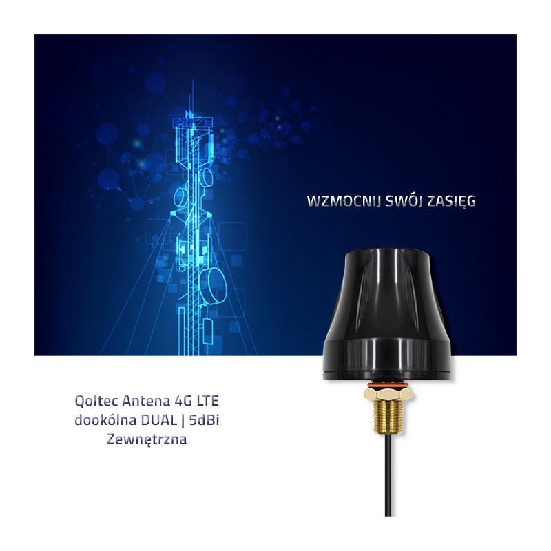 Antena 4G LTE Qoltec dookólna DUAL | 5dBi | Zewnętrzna | PartsPC.pl