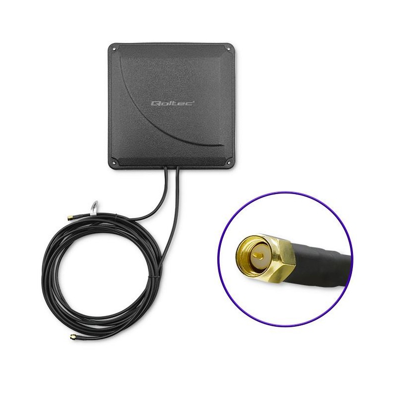 Antena 4G LTE DUAL Qoltec MIMO booster | 35dBi | 50W | 2xSMA… | PartsPC.pl