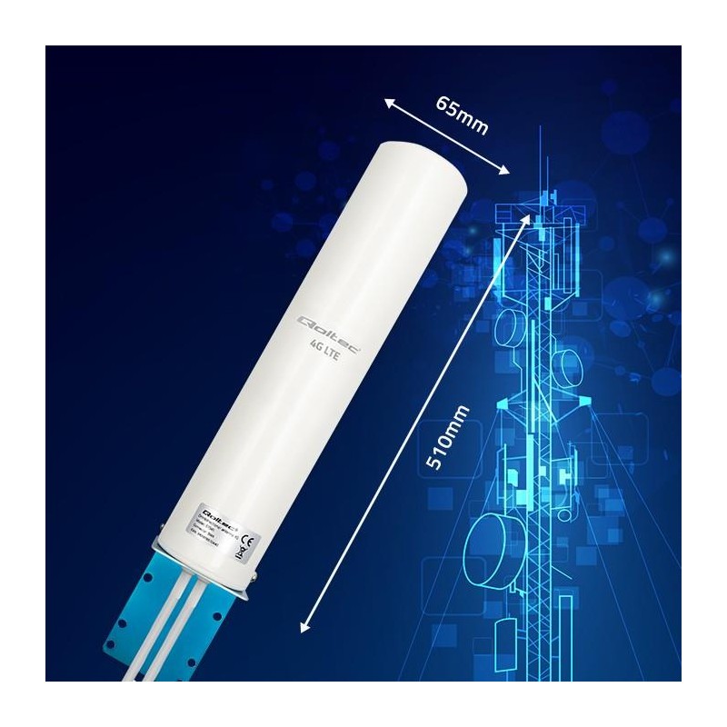 Antena 4G LTE Qoltec DUAL | 12dBi | dookólna | zewnętrzna | PartsPC.pl