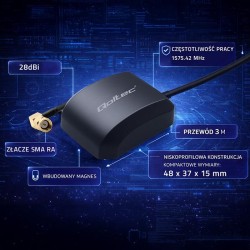 Antena GPS Qoltec GLONASS z podstawą magnetyczną | dookólna … | PartsPC.pl