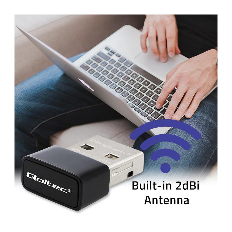 Adapter Qoltec Wi-Fi USB ultraszybki, bezprzewodowy mini | s… | PartsPC.pl