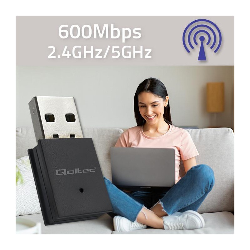 Qoltec Adapter bezprzewodowy Ultra szybki mini WiFi Standard… | PartsPC.pl