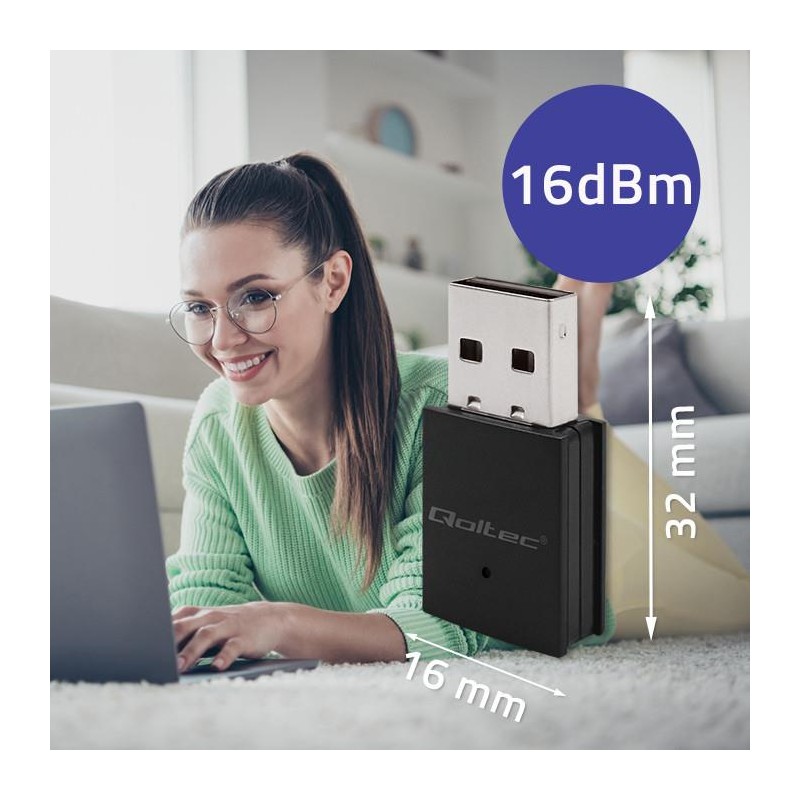Qoltec Adapter bezprzewodowy Ultra szybki mini WiFi Standard… | PartsPC.pl