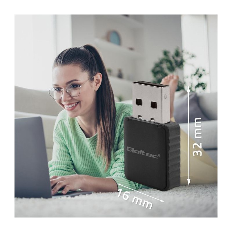 Qoltec Adapter bezprzewodowy Ultra szybki DUAL mini WiFi 2 x… | PartsPC.pl