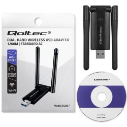 Karta sieciowa Qoltec Bezprzewodowy Adapter USB DUAL WiFi 2 … | PartsPC.pl