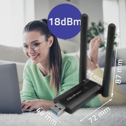 Karta sieciowa Qoltec Bezprzewodowy Adapter USB DUAL WiFi 2 … | PartsPC.pl