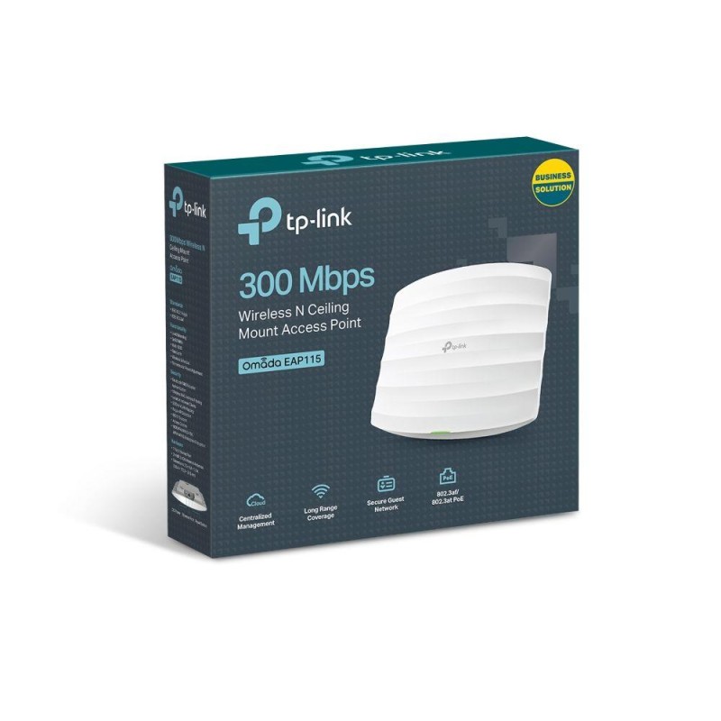 Access Point TP-Link EAP115 V4 N300 1xLAN PoE sufitowy | PartsPC.pl