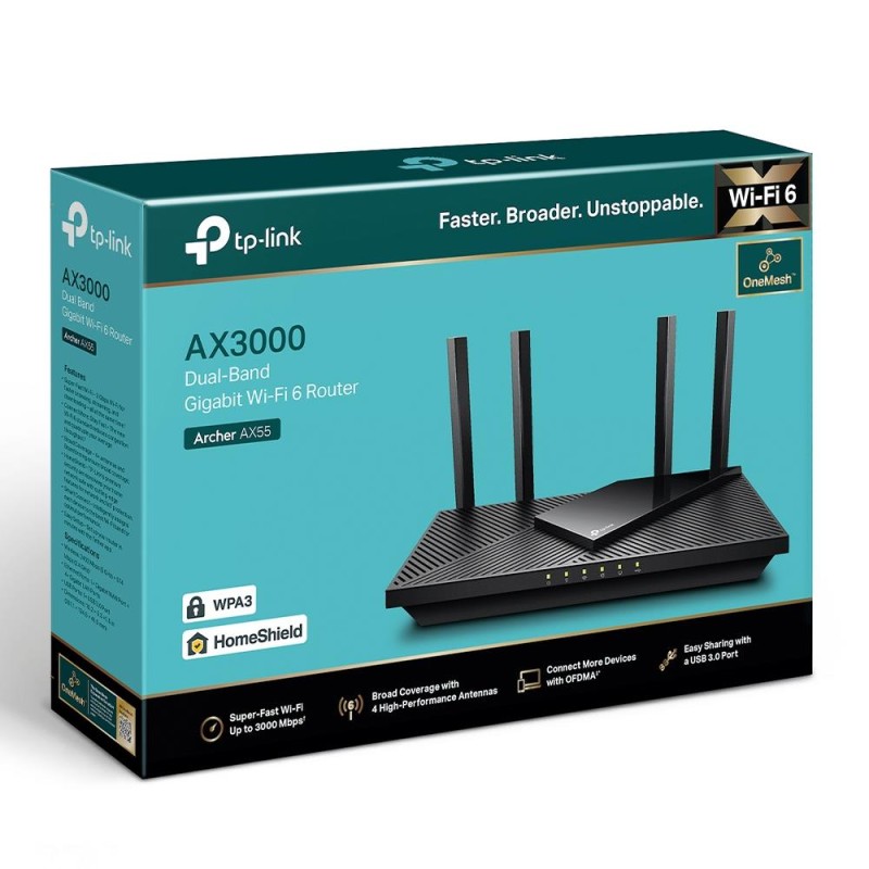 Router TP-Link Archer AX55 AX3000 Wi-Fi 1xWAN 4xLAN USB3.0… | PartsPC.pl
