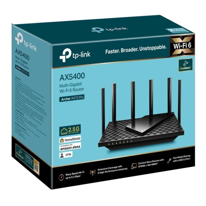 Router TP-Link Archer AX72 Pro Wi-Fi DualBand 3xLAN 2xWAN/LAN 1xUSB