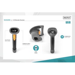 Czytnik kodów kreskowych DIGITUS przewodowy USB-RJ45 2m, 1D … | PartsPC.pl