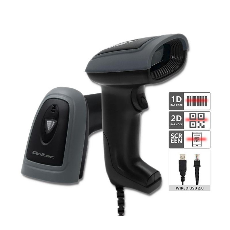 Czytnik kodów kreskowych Qoltec | 1D i 2D | USB