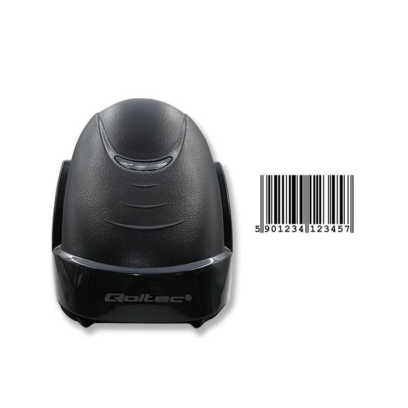 Czytnik kodów kreskowych Qoltec laserowy 1D | USB | Czarny