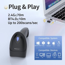 Czytnik kodów kreskowych Qoltec i QR | 1D 2D | USB | Bluetoo… | PartsPC.pl