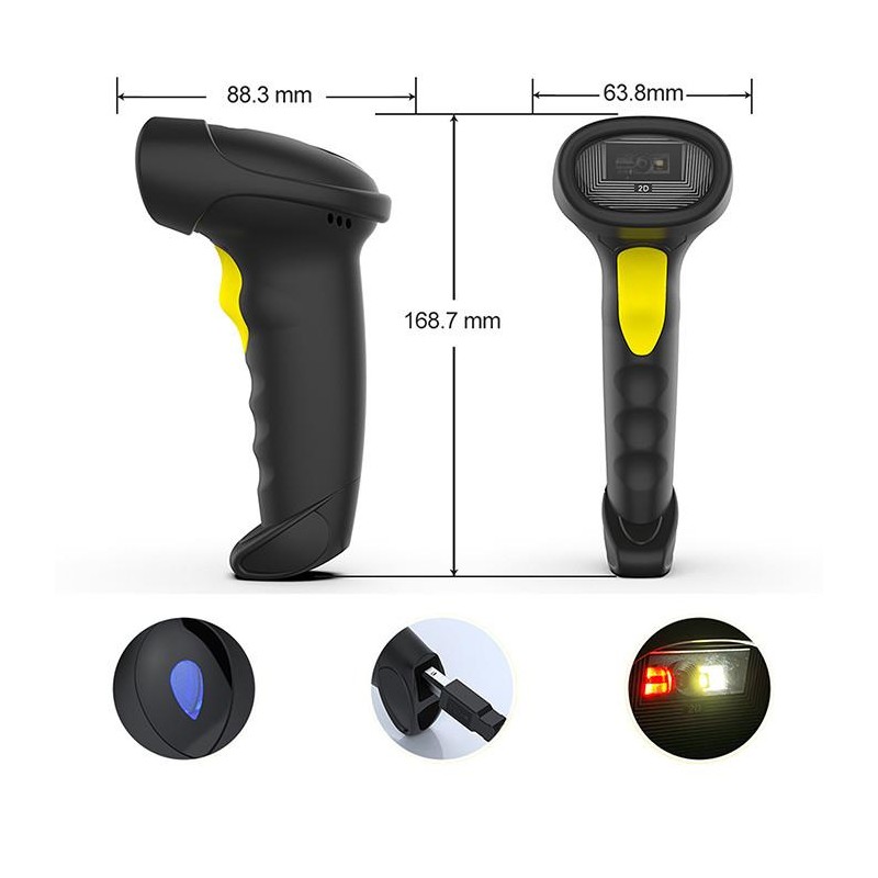 Czytnik kodów kreskowych Qoltec i QR | 1D 2D | USB | Bluetoo… | PartsPC.pl