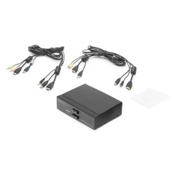 Przełącznik KVM DIGITUS 2 portowy HDMI, 4K 30Hz | PartsPC.pl
