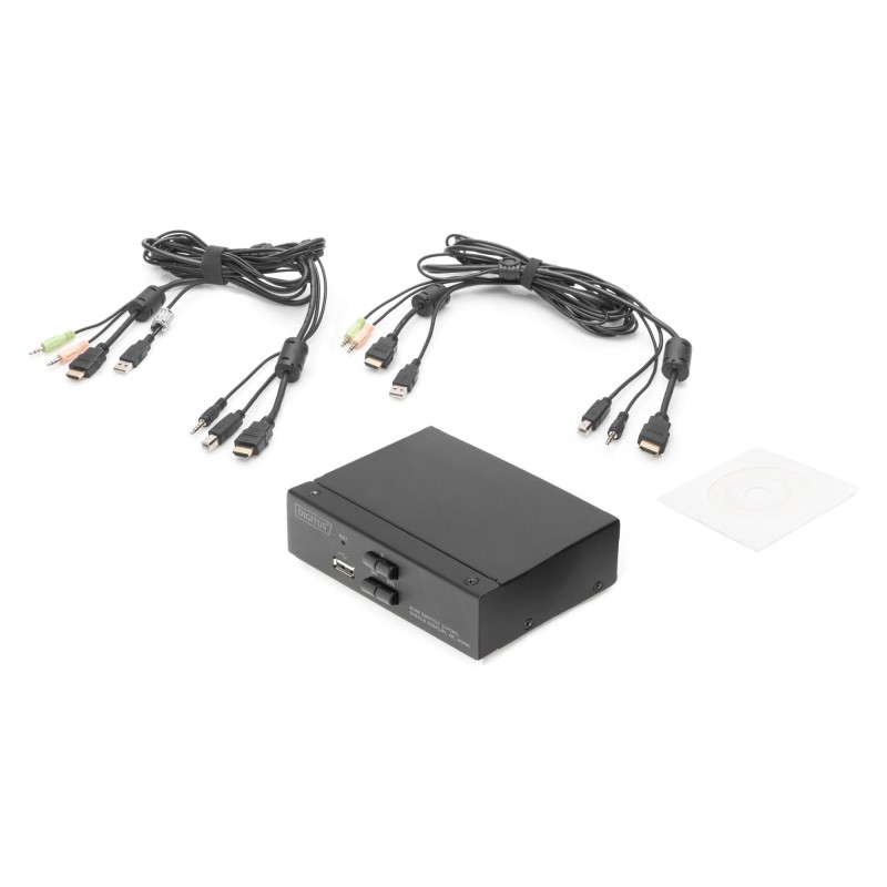 Przełącznik KVM DIGITUS 2 portowy HDMI, 4K 30Hz | PartsPC.pl