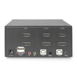 Przełącznik KVM DIGITUS 2 portowy HDMI, Dual Display, 4K... | PartsPC.pl