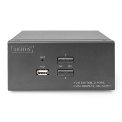 Przełącznik KVM DIGITUS 2 portowy HDMI, Dual Display, 4K... | PartsPC.pl