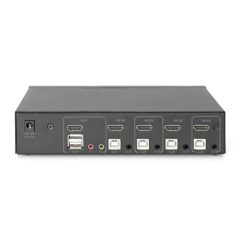 Przełącznik KVM DIGITUS 4 portowy HDMI, 4K 30Hz | PartsPC.pl