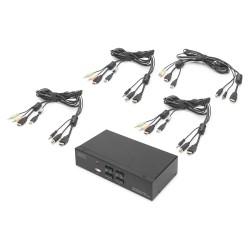Przełącznik KVM DIGITUS 4 portowy HDMI, 4K 30Hz | PartsPC.pl
