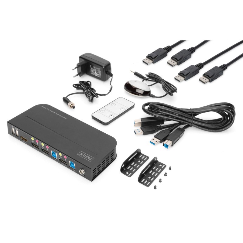 Przełącznik KVM DIGITUS 2 portowy DisplayPort do 1 port DP/H… | PartsPC.pl
