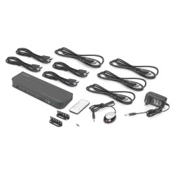 Przełącznik KVM DIGITUS 4 portowy DisplayPort do 1 port DP/H… | PartsPC.pl