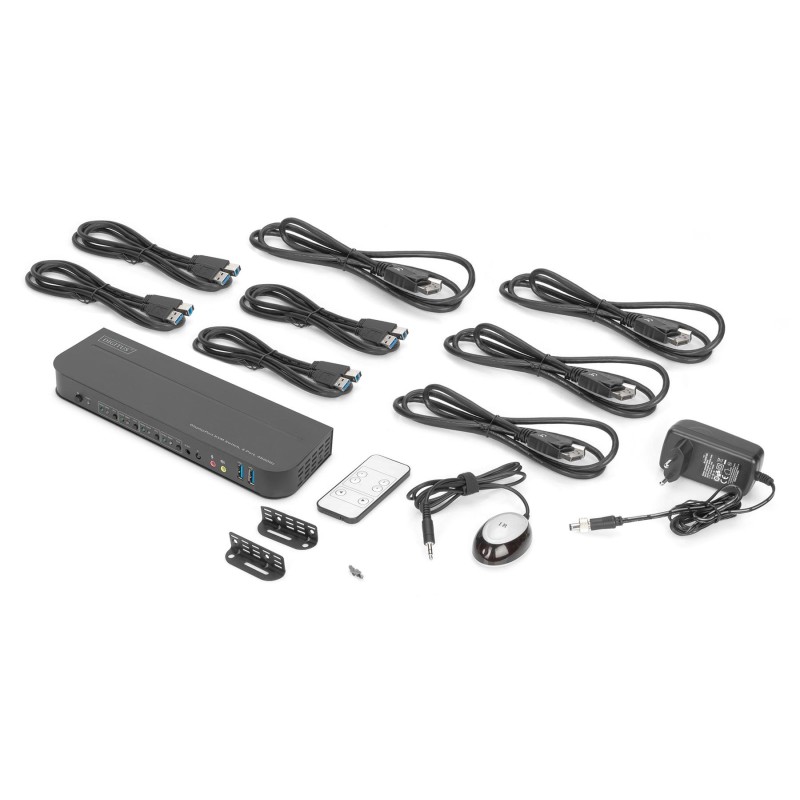 Przełącznik KVM DIGITUS 4 portowy DisplayPort do 1 port DP/H… | PartsPC.pl