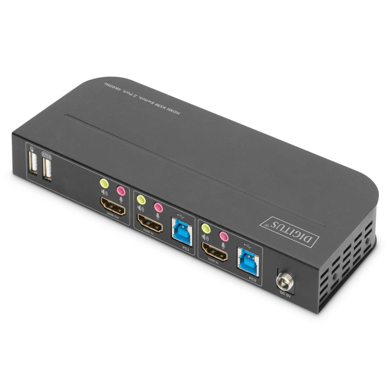 Przełącznik KVM DIGITUS 2 portowy HDMI 4K 60Hz 2xUSB audio I… | PartsPC.pl
