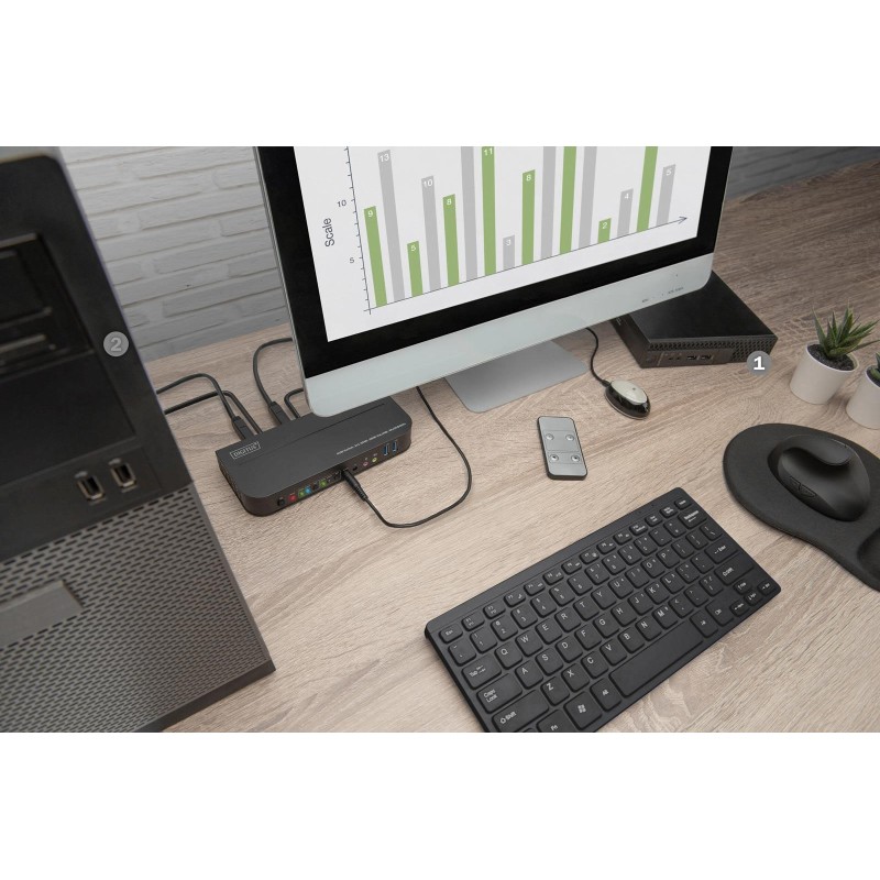 Przełącznik KVM DIGITUS 2 portowy HDMI 4K 60Hz 2xUSB audio I… | PartsPC.pl