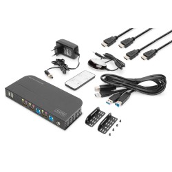 Przełącznik KVM DIGITUS 2 portowy HDMI 4K 60Hz 2xUSB audio I… | PartsPC.pl