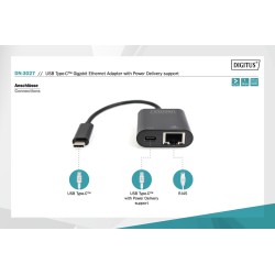 Karta sieciowa DIGITUS przewodowa USB 3.0 Typ C do RJ45 Giga… | PartsPC.pl