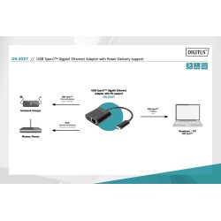 Karta sieciowa DIGITUS przewodowa USB 3.0 Typ C do RJ45 Giga… | PartsPC.pl
